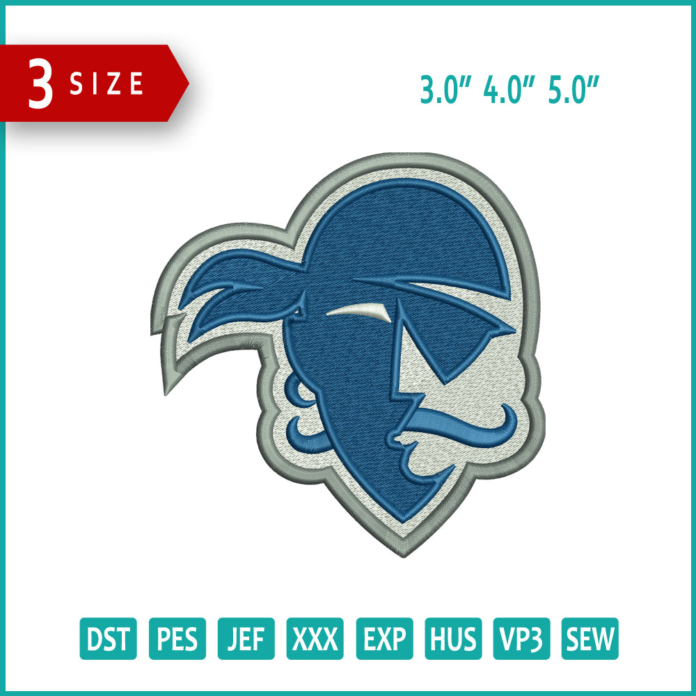 Archivos de diseño de bordado de los Piratas de Seton Hall - 3 tamaños