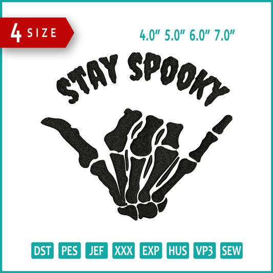Stay Spooky Hand Embroidery Design Files