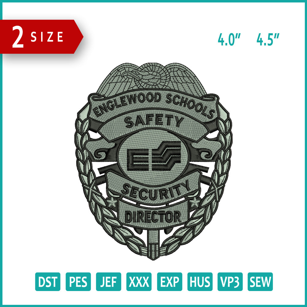 Police Badge v7 Embroidery Files - 3 Size's