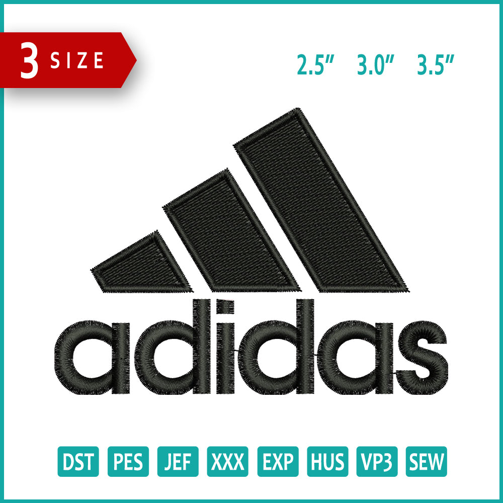 Adidas Logo Embroidery Files - 3 Size's