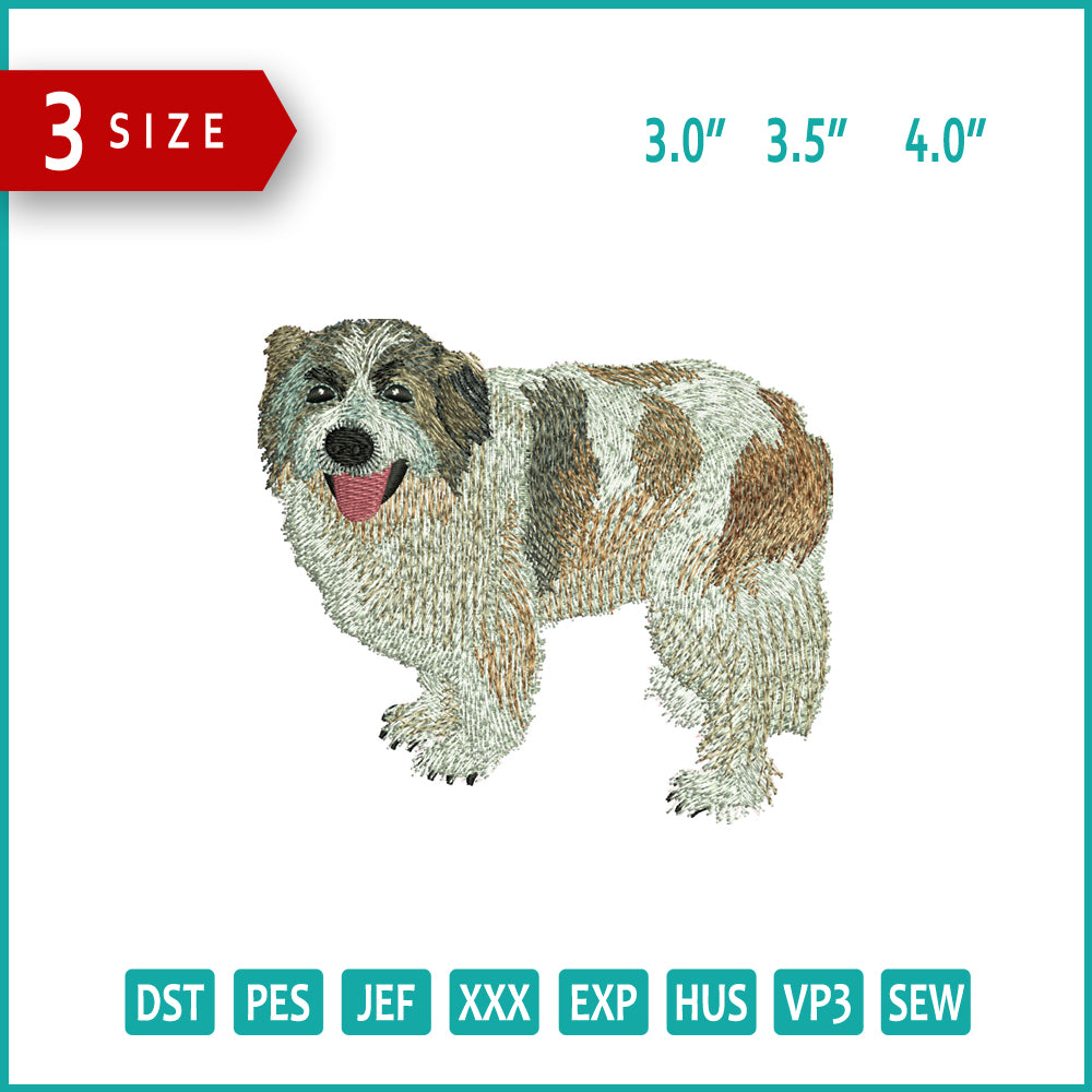 Dog v6 Embroidery Design Files - 3 Size's