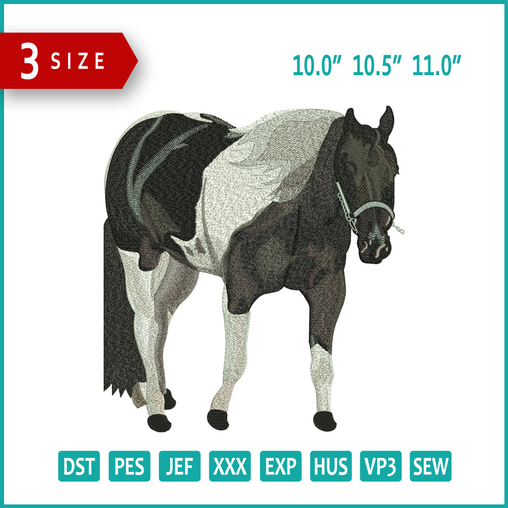 Archivos de bordado de caballo v3 - 3 tamaños