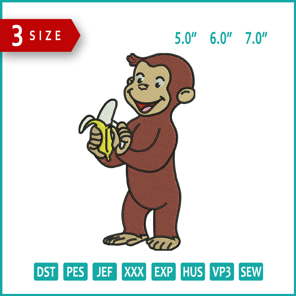 Mankey Embroidery Files - 3 Size's