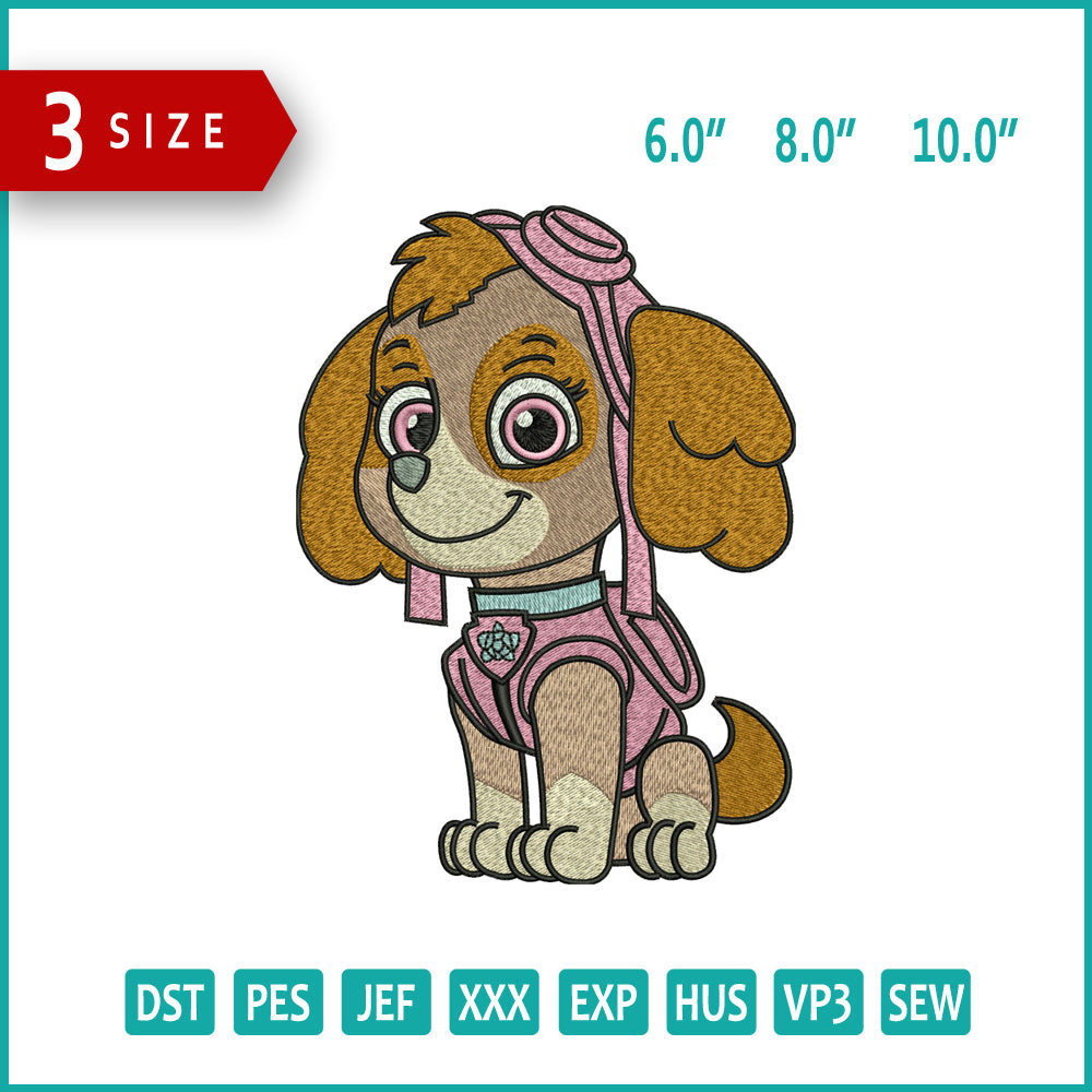 Paw Patrol Embroidery Files - 3 Size's