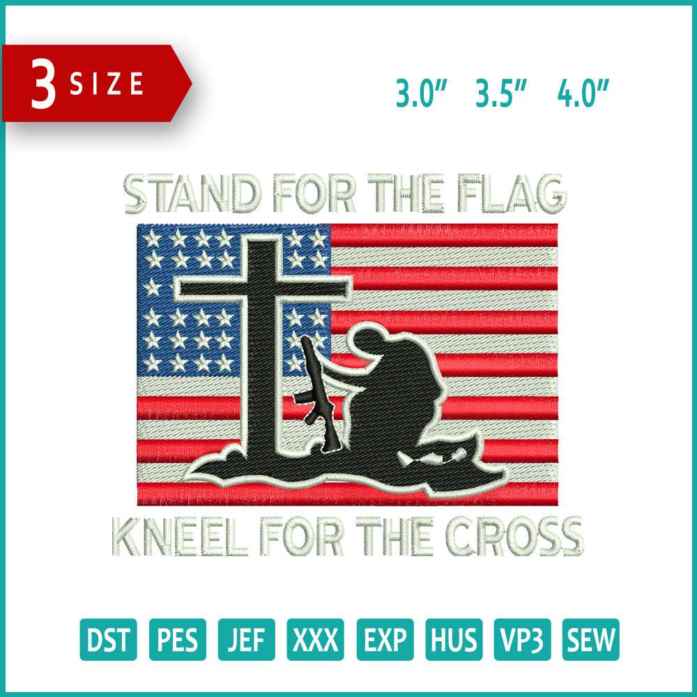 Stand For The Flag Embroidery Design Files - 3 Size's
