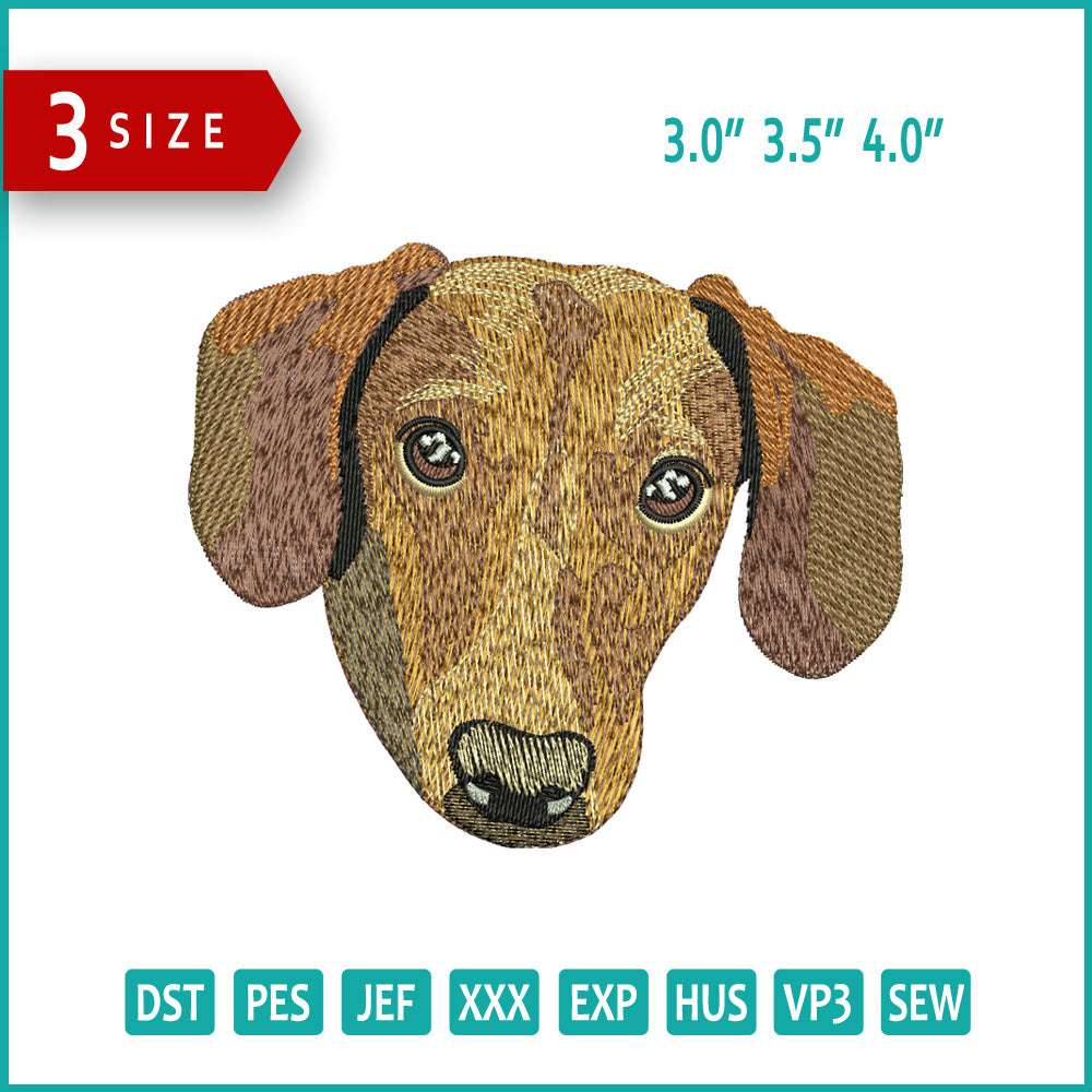 Dog v20 Embroidery Design Files - 3 Size's