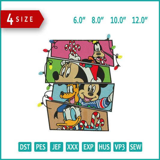 Mickey Mouse Disney Family Embroidery Design Files - 4 Size's