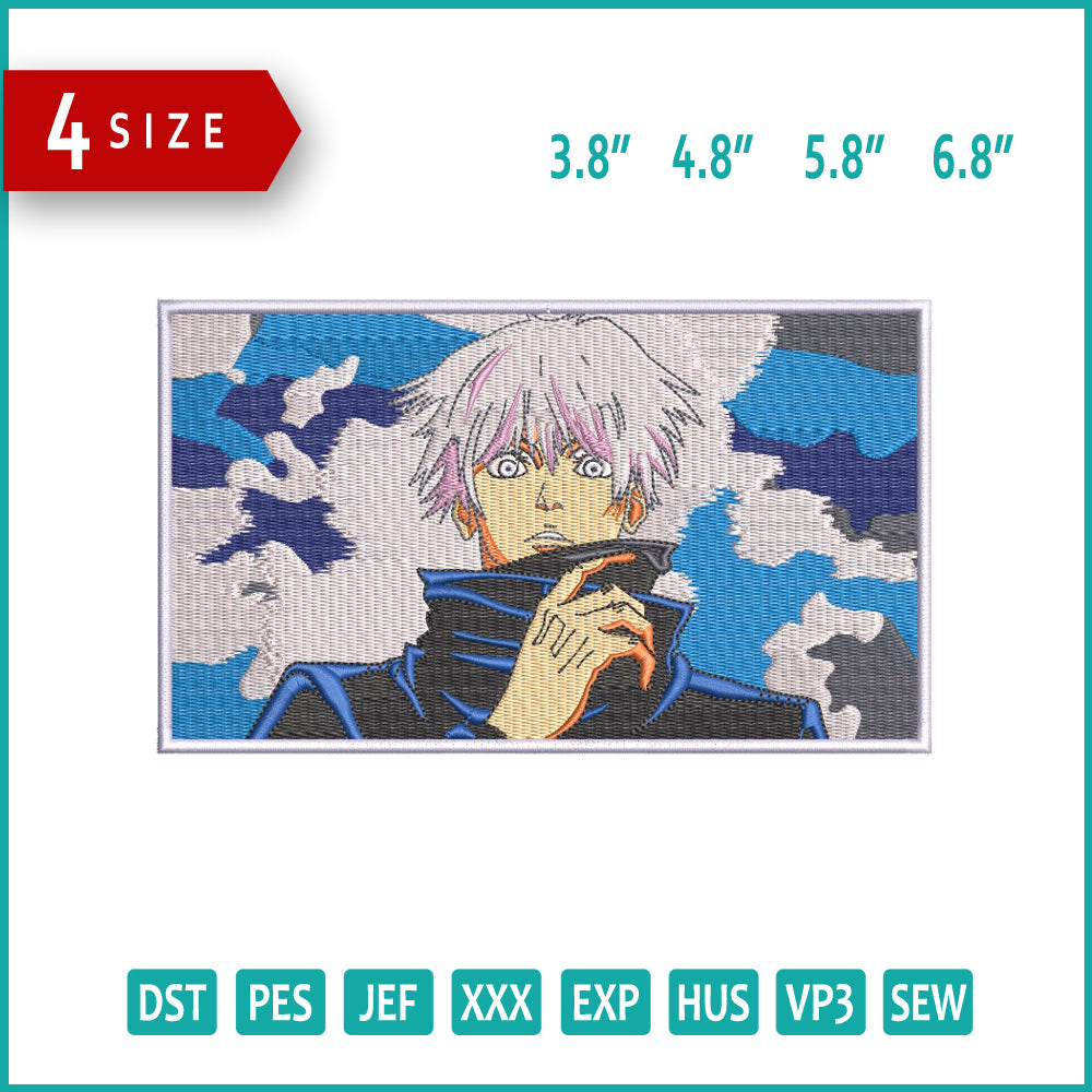 Gojo Clouds Embroidery Design Files - 4 Size's