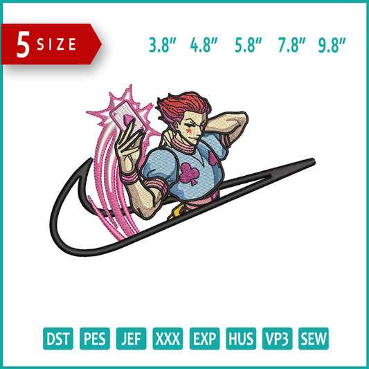 Hisoka Swoosh v2 Embroidery Design Files - 5 Size's