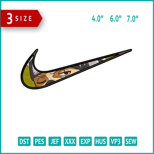 Kakashi Hatake Swoosh v5 Embroidery Design Files - 3 Size's