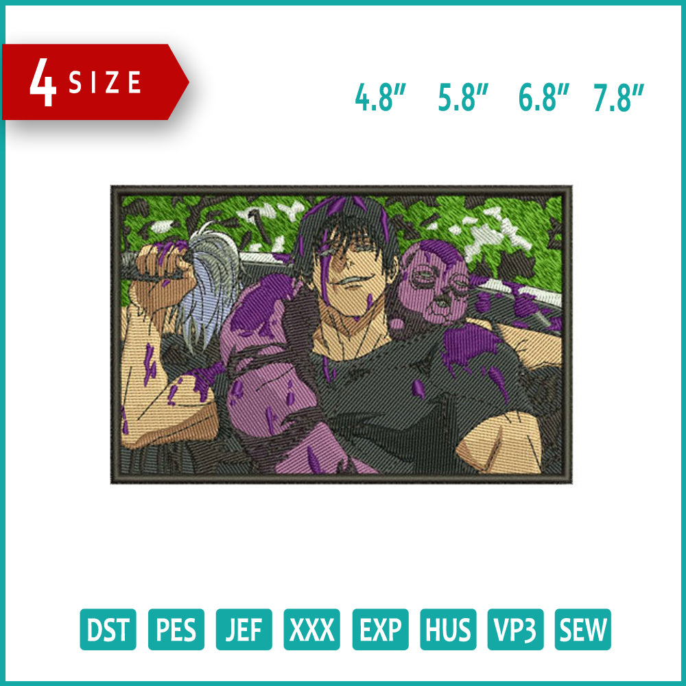 Jujutsu Purple Blood Embroidery Design Files - 4 Size's