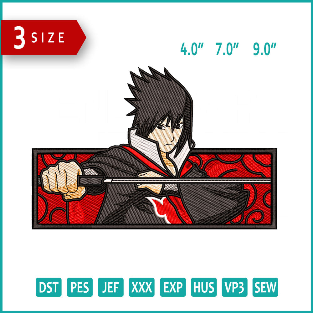 Sasuke Uchiha Embroidery Design Files - 4 Size's