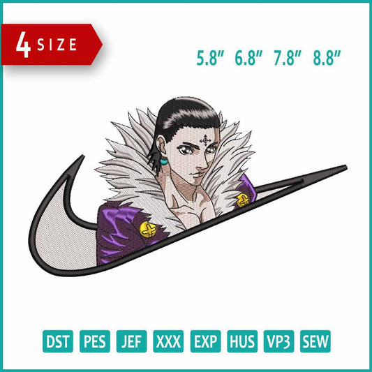 Chrollo Lucilfer Swoosh Embroidery Design Files - 4 Size's