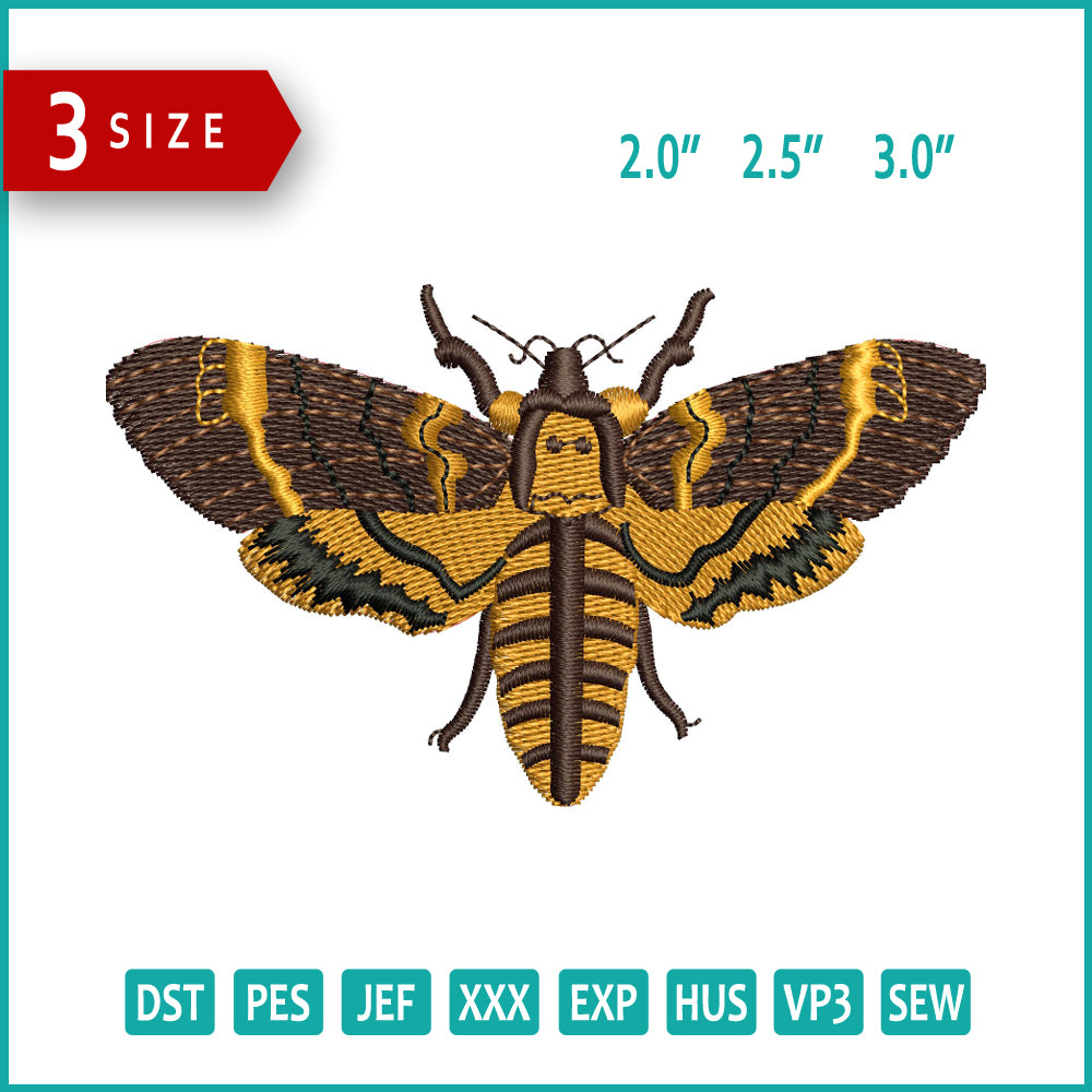 Bee v4 Embroidery Design Files - 3 Size's