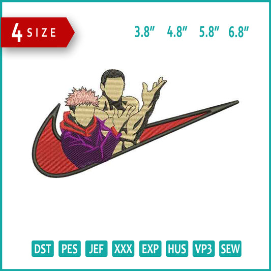 Sukuna Itadori Swoosh Embroidery Design Files - 4 Size's