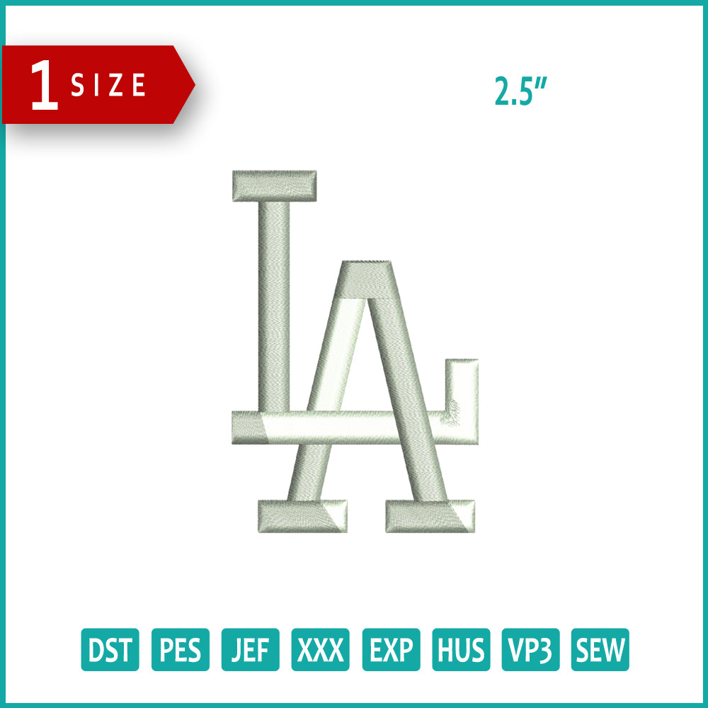 LA Dodgers 3D Embroidery Design Files - 1 Size's