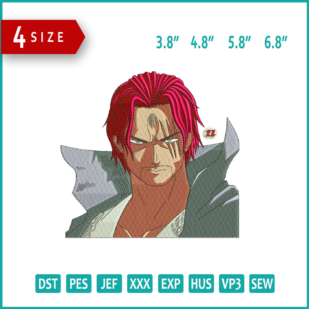 Akagami Shanks v2 Embroidery - 4 Sizes