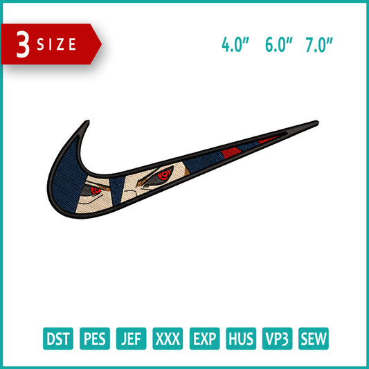 Madara Uchiha Swoosh v4 Embroidery Design Files - 3 Size's