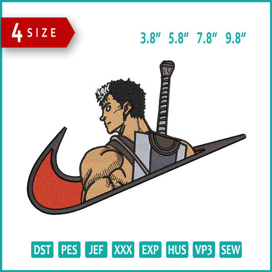 Berserk Swoosh Embroidery Design Files - 4 Size's