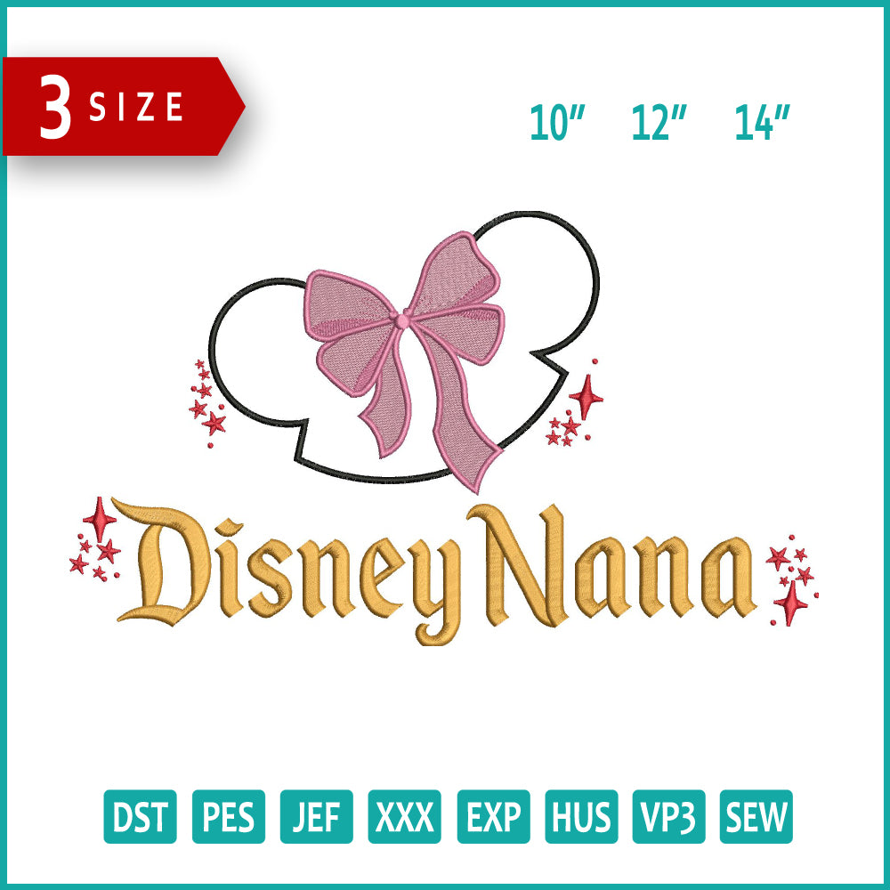 Disney Nana Embroidery Design Files - 3 Size's