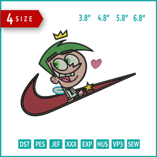 Cosmo Swoosh Embroidery Design Files - 4 Size's