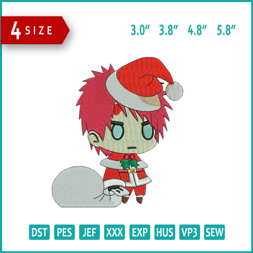 Santa Gaara Embroidery Design Files - 4 Size's