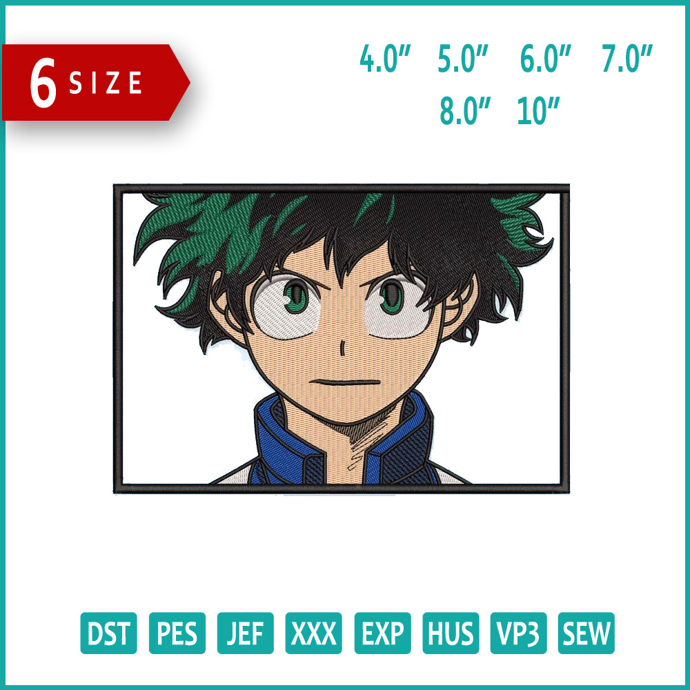 Izuku Midoriya v6 Embroidery Design Files - 6 Size's