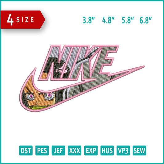 Nezuko Kamado Swoosh v5 Embroidery Design Files - 3 Size's