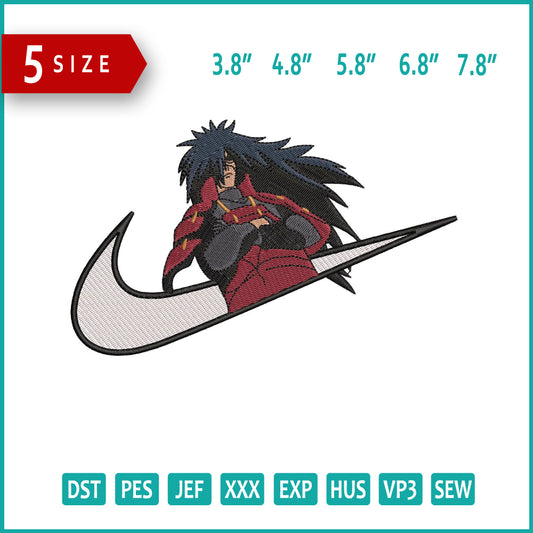 Madara Uchiha Swoosh v5 Embroidery Design Files - 5 Size's