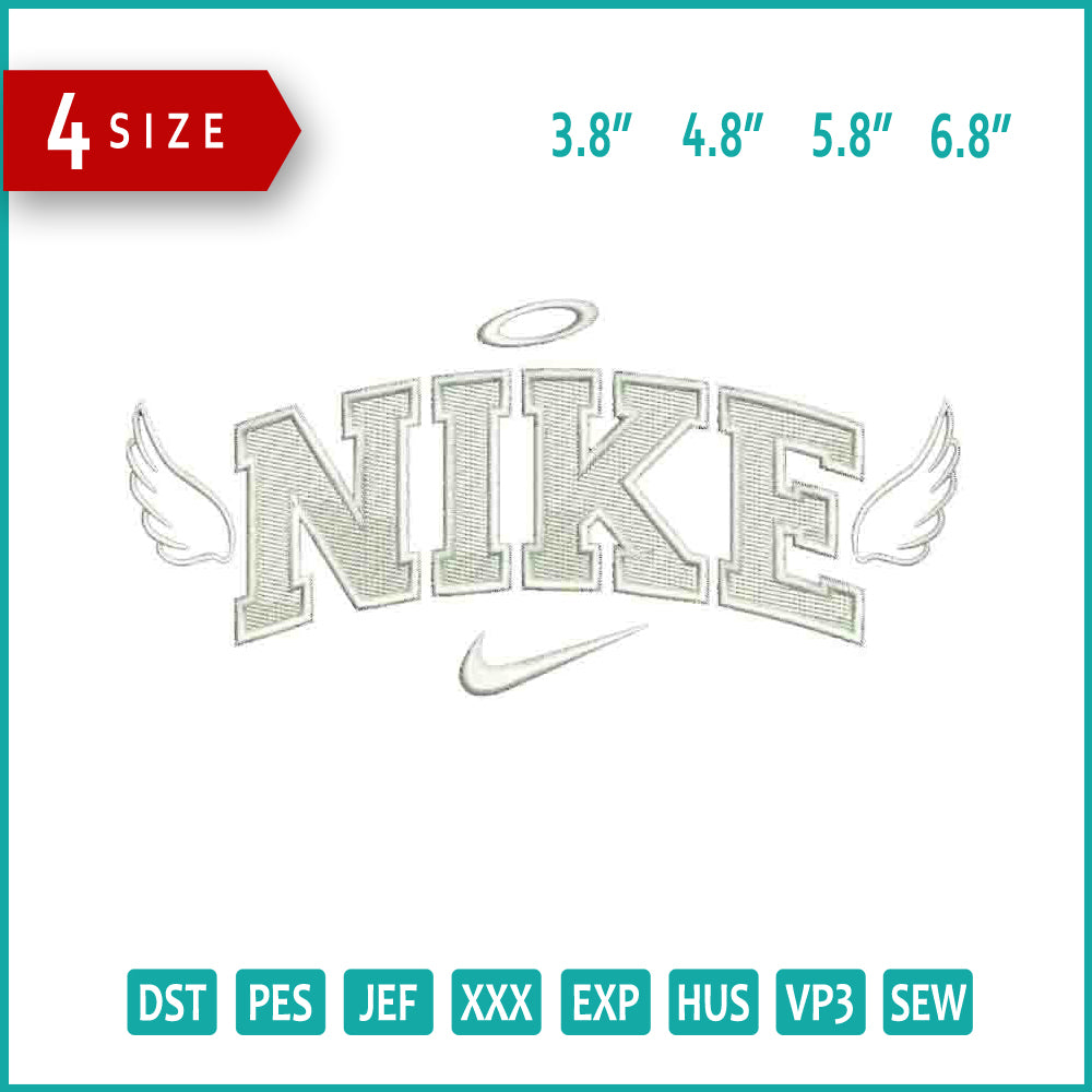 Nike Angel v11 Embroidery Design Files - 4 Size's