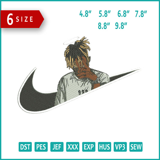 Juice WRLD Swoosh Embroidery Design Files - 6 Size's