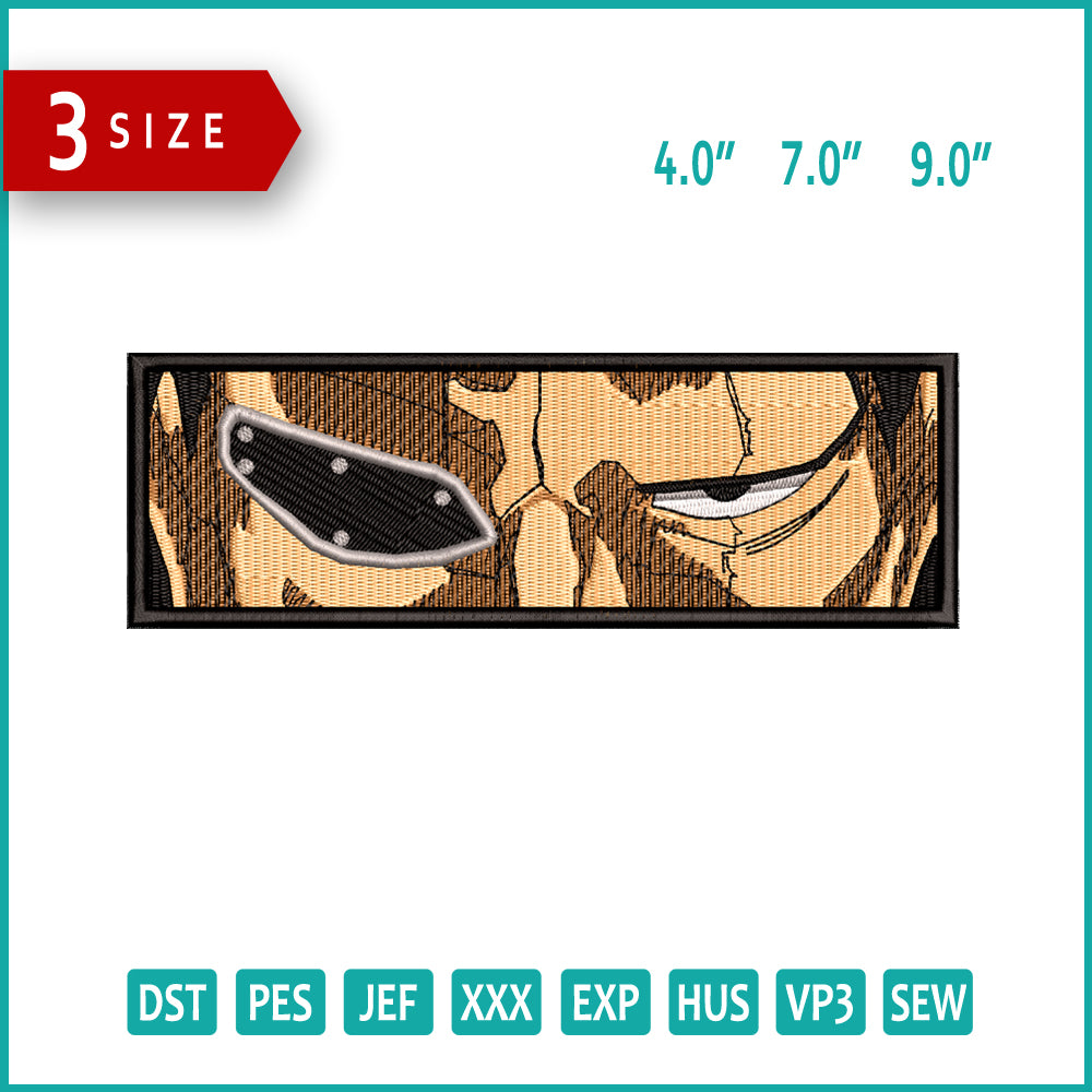 Roronoa Zoro Eyes v3 Embroidery Design Files - 3 Size's