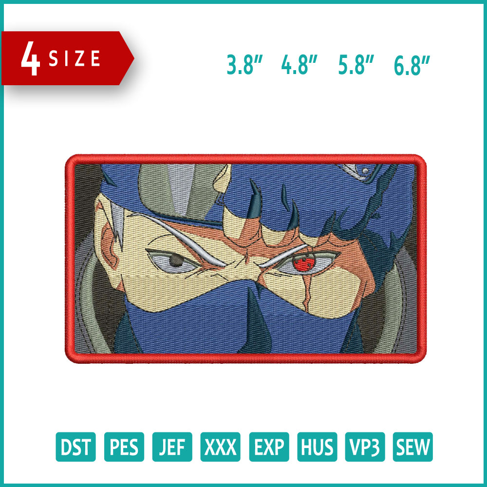 Kakashi Hatake Embroidery Design Files - 4 Sizes