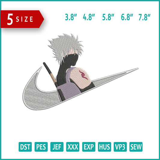 Kakashi Hatake v7 Embroidery Design Files - 5 Size's