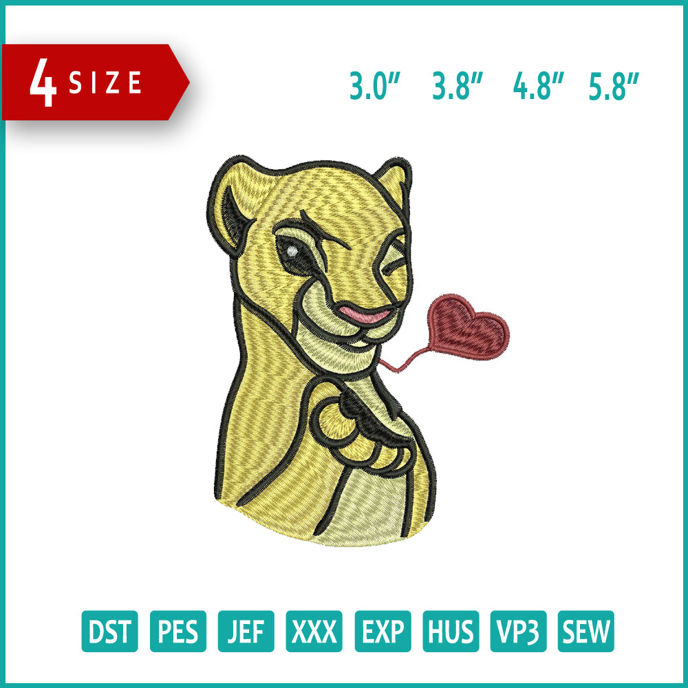 Nala Embroidery Design Files - 4 Size's