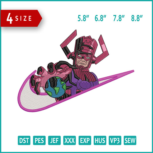 Galactus Swoosh Embroidery Design Files - 4 Sizes