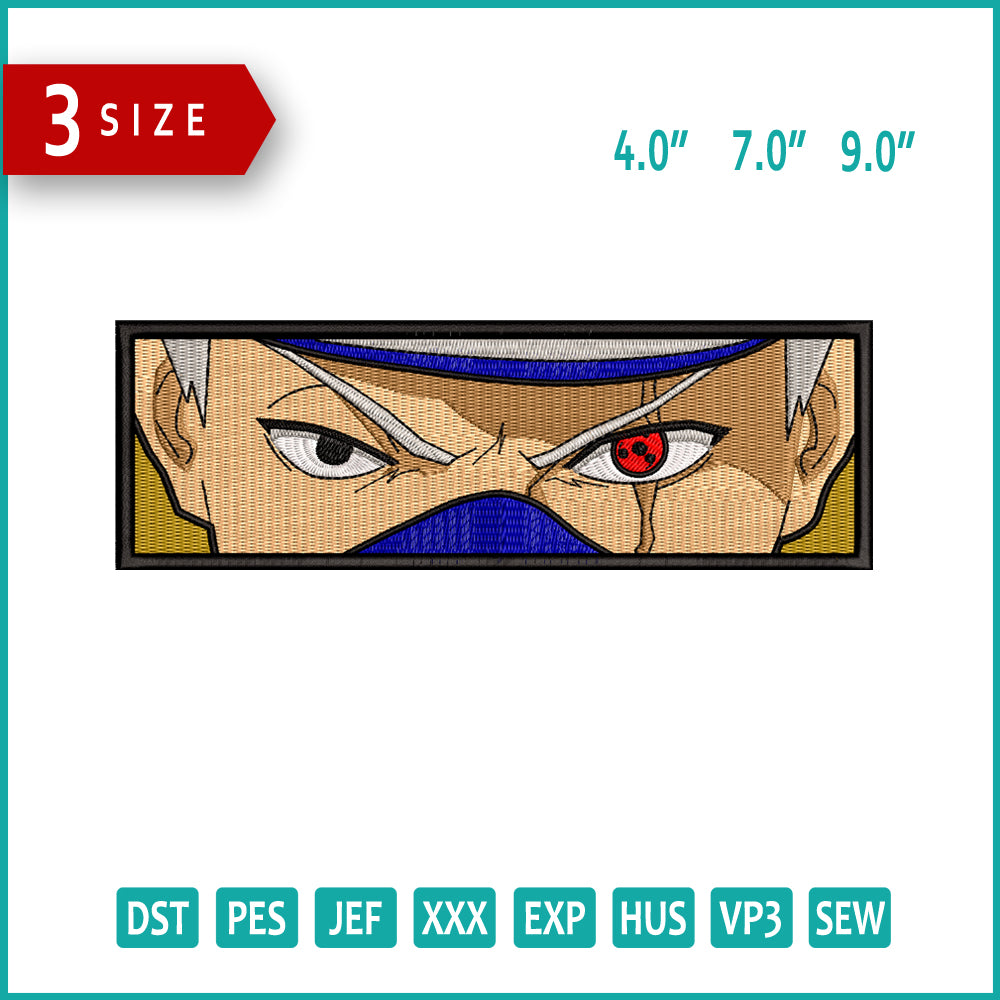 Kakashi Hatake v4 Embroidery Design Files - 3 Size's