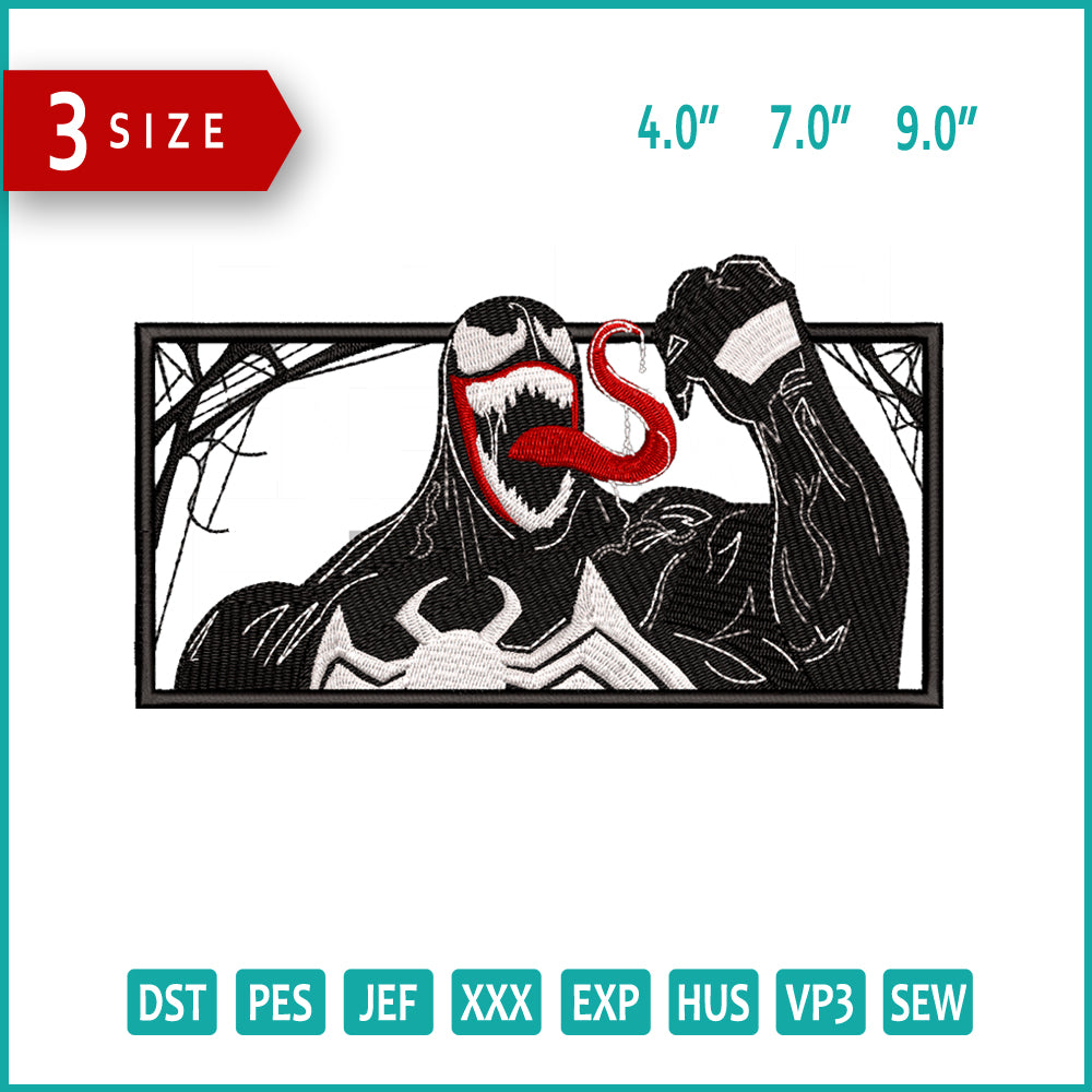 Venom Embroidery Design Files - 3 Size's
