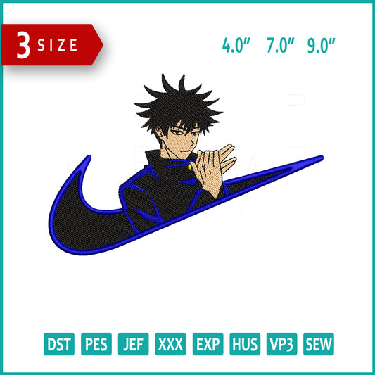 Megumi Fushiguro Swoosh Embroidery Design Files - 3 Size's