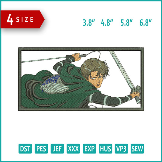 Levi Ackerman v4 Embroidery Design Files - 4 Size's
