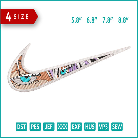 Satoru Gojo Swoosh v3 Embroidery Design Files - 4 Size's