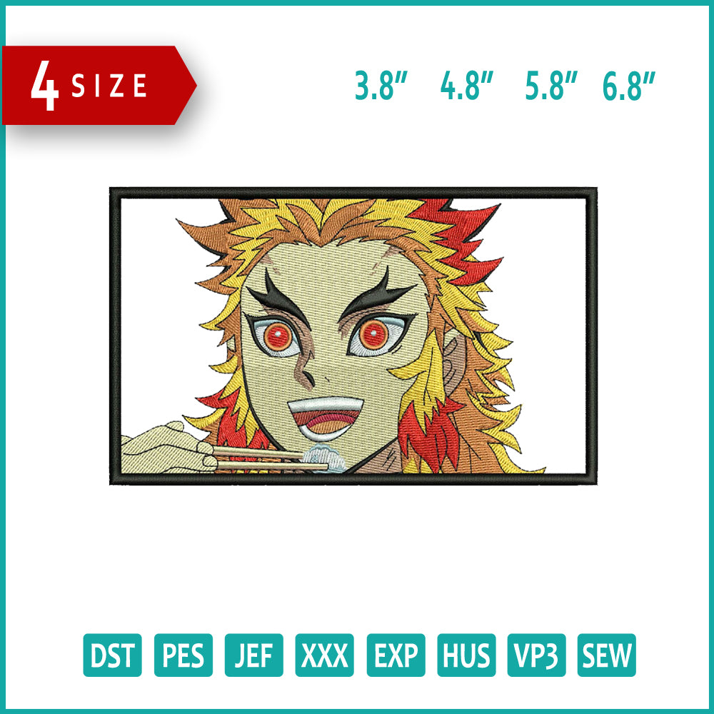 Kyojuro Rengoku v3 Embroidery Design Files - 4 Size's