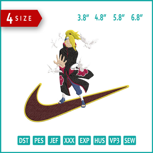 Deidara Uchiha Swoosh v2 Embroidery Design Files - 4 Size's