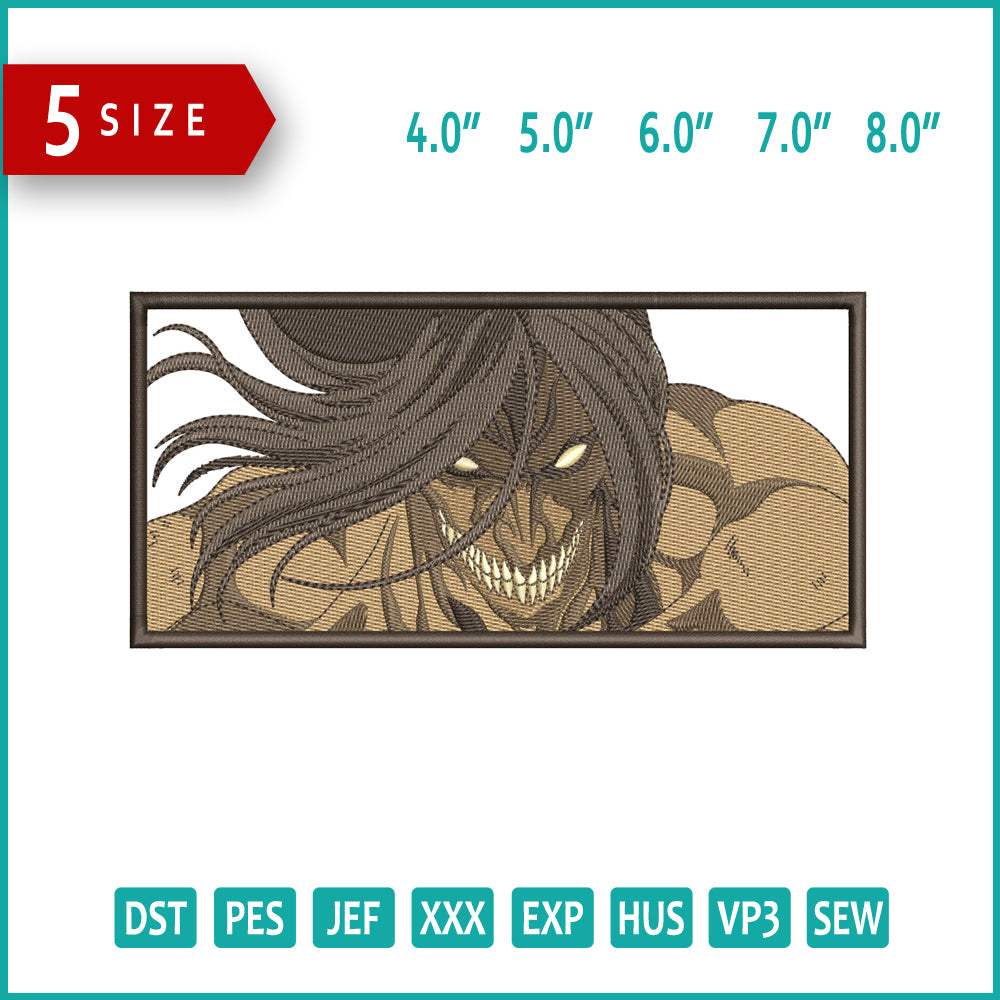 Attack on Titan v2 Embroidery Design Files - 5 Size's