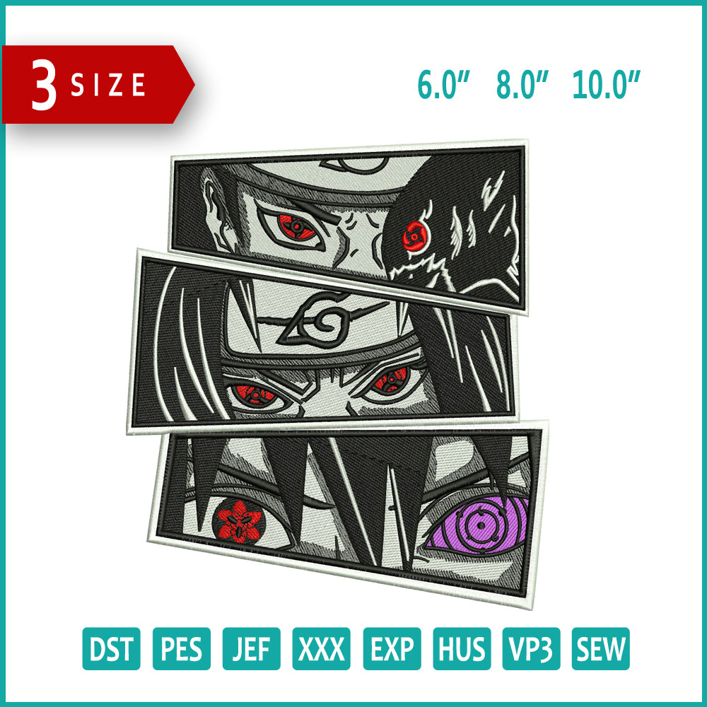 Itachi Uchiha v18 Embroidery Design Files - 3 Size's
