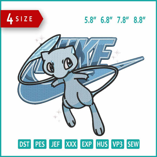 Mew Swoosh Embroidery Design Files - 4 Size's