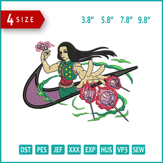 Illumi Zoldyck Swoosh Embroidery Design Files - 4 Size's