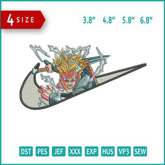 Dragon Ball Goku Swoosh Embroidery Design Files - 4 Size's