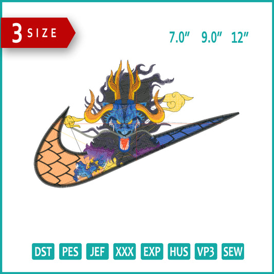 Kaido Swoosh Embroidery Design Files - 3 Size's