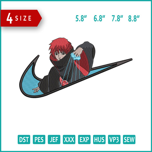 Sasori Swoosh Embroidery Design Files - 4 Size's